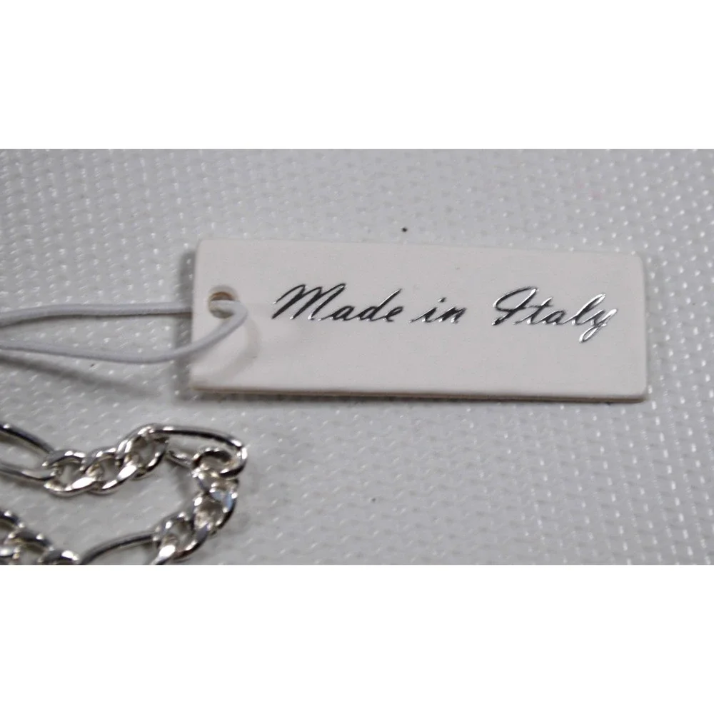 New Jordan Blue‎ Men's Sterling Silver Figaro Chain Necklace 19.5